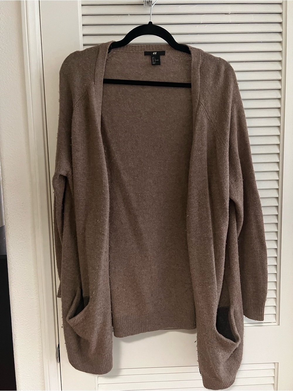 H&M Taupe/Brown Open-Front Knit Cardigan